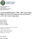 Annotated Bibliography 1990  2019 Knowledge Skills and Tests for Unmanned Aircraft Systems UAS Air Carrier Operations