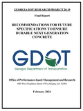 Recommendations for Future Specifications to Ensure Durable Next Generation of Concrete