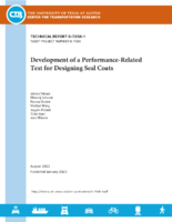 Development of a PerformanceRelated Test for Designing Seal Coats Final Report