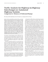 Traffic Analysis For HighwayToHighway Interchanges On Automated Highway Systems Congestion In Absence Of Dedicated Ramps
