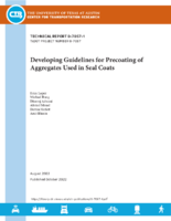 Developing Guidelines for Precoating of Aggregates Used in Seal Coats Report