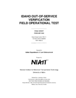 Idaho outofservice verification field operational test