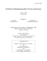 Prediction of Hydroplaning Risk of Truck on Roadways