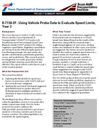 Using Vehicle Probe Data to Evaluate Speed Limits Year 3 Project Summary Report