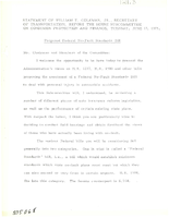 Statement of Secretary of Transportation William T Coleman Jr before the House Subcommittee on Consumer Protection and Finance