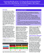 Improving Mobility at the USCanada Border through Border Wait Time DataSharing the BuffaloNiagara Falls Region