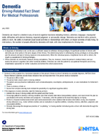 Dementia DrivingRelated Fact Sheet For Medical Professionals