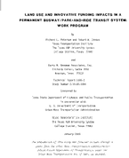 Land Use and Innovative Funding Impacts in a Permanent BuswayParkandRide Transit System Work Program