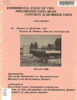 Experimental Study of Two Prestressed Steel Beam Concrete Slab Bridge Units