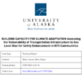 Building Capacity for Climate Adaptation Assessing the Vulnerability of Transportation Infrastructure to Sea Level Rise for Safety Enhancement in RITI Communities