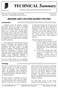 Imaging and Locating Buried Utilities Technical Summary