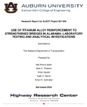 Use of Titanium Alloy Reinforcement to Strengthened Bridges in Alabama Laboratory Testing and Analytical Investigations