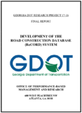 Development of the Road Construction Database ReCORD System