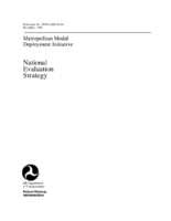 Metropolitan model deployment initiative national evaluation strategy