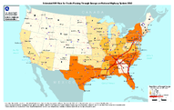 Estimated FAF Flow for Trucks Passing Through Georgia on National Highway System 2050