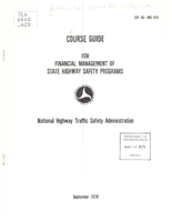 Course Guide for Financial Management of State Highway Safety Programs