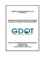 Investigation and Guidelines for Mass Concrete Construction Management