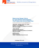 Determining Design Criteria for Land and Flow Characteristics That Produce NonErosive Sheet Flow