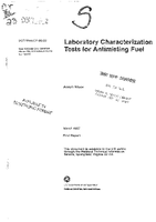 Laboratory Characterization Tests for Antimisting Fuel