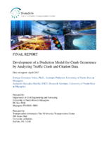 Development of a prediction model for crash occurrence by analyzing traffic crash and citation data  final report