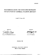 Recommendations for shoulder restraint installation in general aviation aircraft
