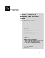 Customer Acceptance Of Automotive Crash Avoidance Devices