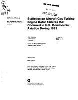 Statistics on Aircraft Gas Turbine Engine Rotor Failures that Occurred in US Commercial Aviation During 1981