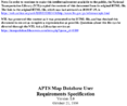 APTS Map Database User Requirements Specification Version 10