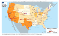 Estimated FAF Flow for Trucks Going To From and Within California on National Highway System 2017