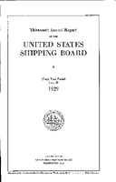 Thirteenth Annual Report of the United States Shipping Board Fiscal Year Ended June 30 1929