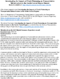 Investigating the Impacts of Truck Platooning on Transportation Infrastructure in the SouthCentral Region supporting datasets
