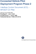 Connected Vehicle Pilot Deployment Program Phase 2 Interface Control Document WYDOT CV Pilot