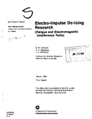 ElectroImpulse DeIcing Research Fatigue and Electromagnetic Interference Tests