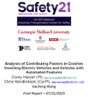 Analysis of Contributing Factors in Crashes Involving Electric Vehicles and Vehicles with Automated Features