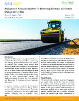 Evaluation of Nanoclay Additives for Improving Resistance to Moisture Damage in Hot Mix Summary