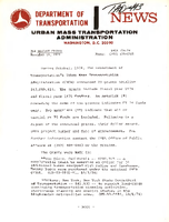 Department of Transportation News Urban Mass Transportation Administration UMTA 13874