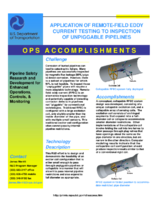 Application of RemoteField Eddy Current Testing to Inspection of Unpiggable Pipelines