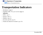 Transportation Indicators December 2002