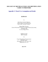 Issuance of driver licenses and identification cards to prisoners  appendix C travel cost assumptions and details
