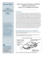 Basic collision warning and driver information systems  human factors research needs  summary report