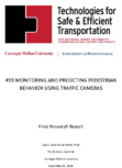 Monitoring and Predicting Pedestrian Behavior Using Traffic Cameras