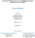 Pavement Performance Curves Modeling Pavement Deterioration for SCDOT