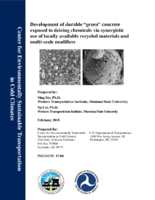 Development of Durable Green Concrete Exposed to Deicing Chemicals via Synergistic Use of Locally Available Recycled Materials and MultiScale Modifiers