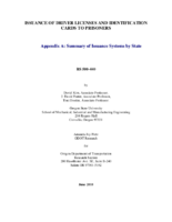 Issuance of driver licenses and identification cards to prisoners  appendix A summary of issuance systems by state