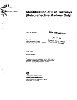 Identification of Exit Taxiways Retroreflective Markers Only