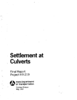 Settlement at culverts