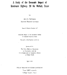 A Study of the Economic Impact of Interstate Highway 20 on Merkel Texas