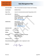 Center For Connected Automated Transportation CCAT Data Management Plan