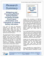 Mitigating and Preventing MoDOT SafetyRelated Incidents Through RootCause Elimination and Utilization of Leading Safety Indicators Research Brief