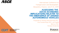 Assessing the SocioEconomic Implications Related to the Emergence of Shared Autonomous Vehicles